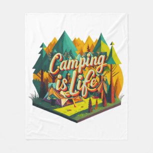 Camping is Life Fleece Blanket