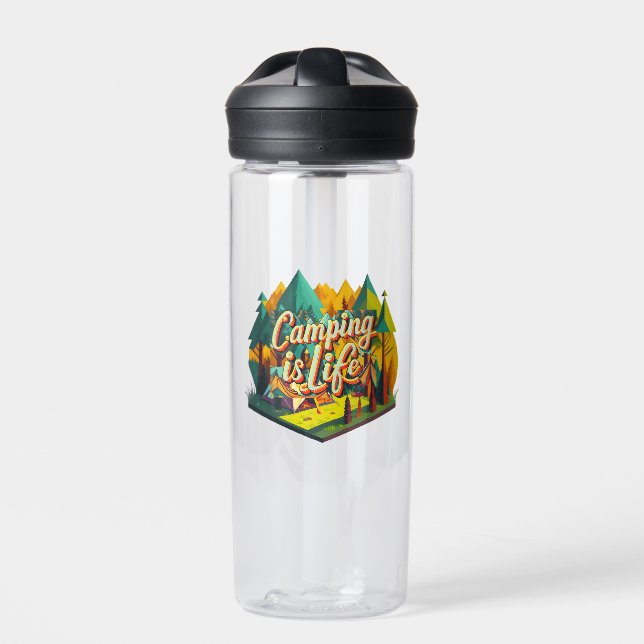 Camping is Life Water Bottle (Front)