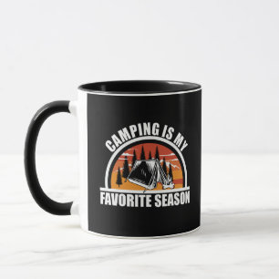 Camping is my favourite season funny camper slogan mug