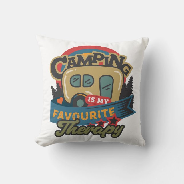 Camping Is My Favourite Therapy Cushion (Front)