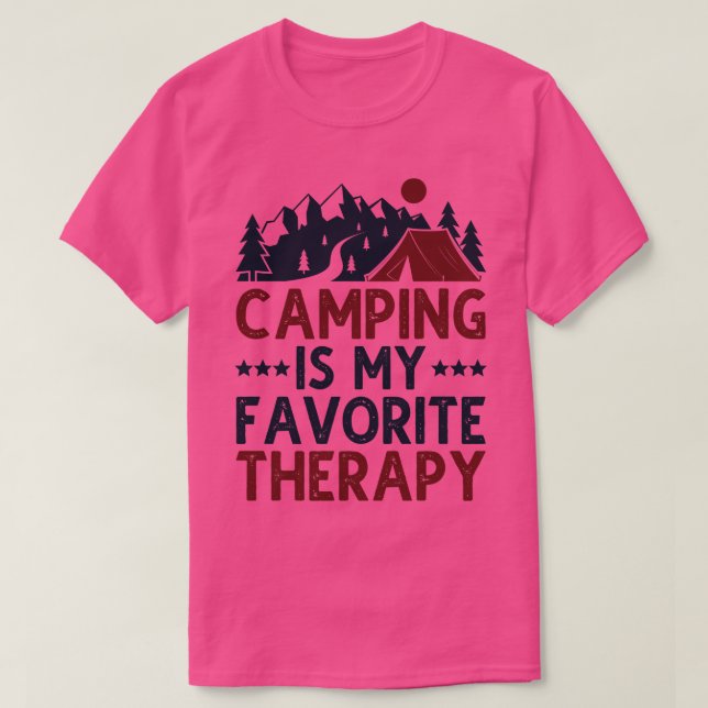 Camping Is My Favourite Therapy T-Shirt (Design Front)