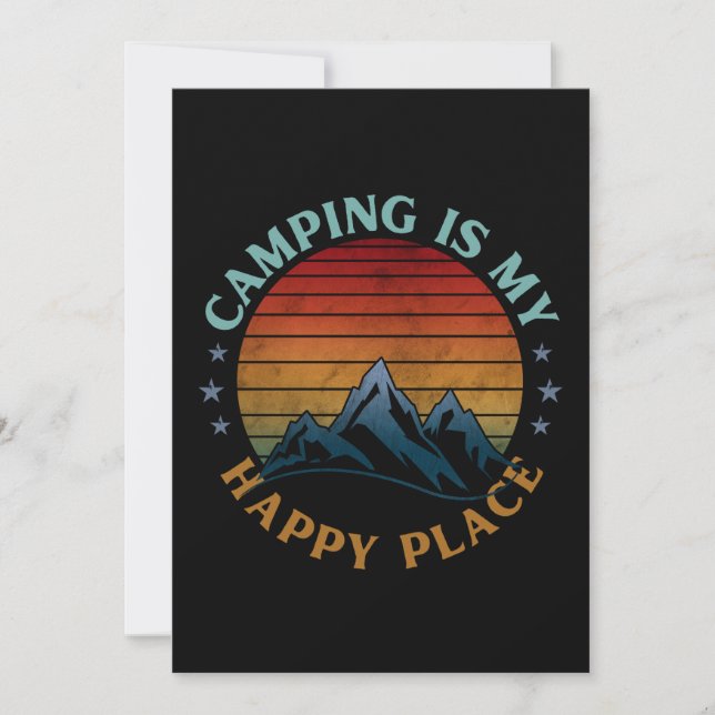 CAMPING IS MY HAPPY PLACE  INVITATION (Front)