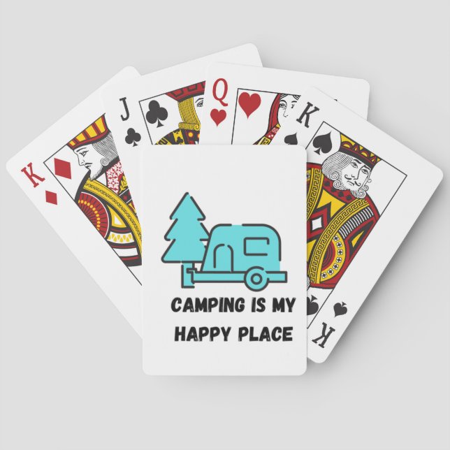 Camping is my Happy Place on Playing Cards (Back)