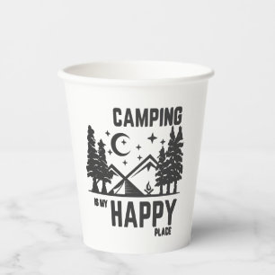 Camping is my happy place paper cups