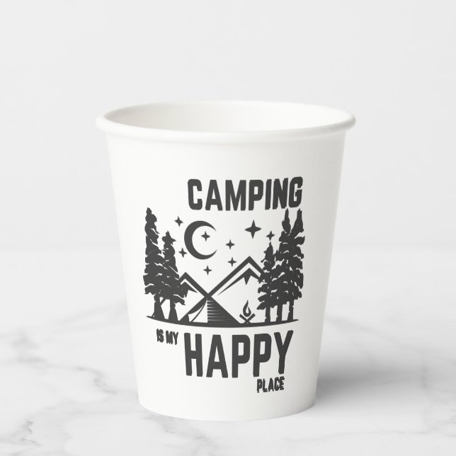 Camping is my happy place  paper cups (Front)