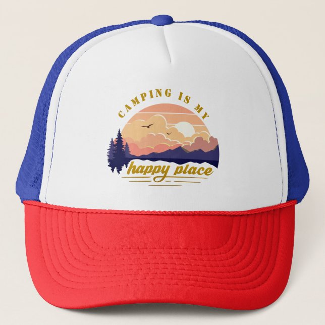 Camping is My Happy Place Trucker Hat (Front)