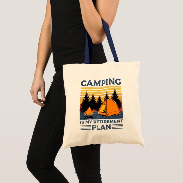 Camping is my retirement plan Funny camping Gift Tote Bag (Front (Product))