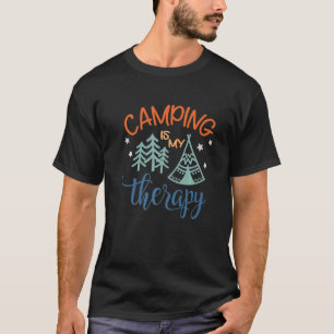 Camping Is My Therapy Adventure Awaits Funny Campe T-Shirt