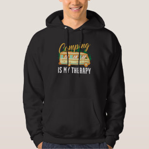 Camping Is My Therapy Camper Saying Hoodie