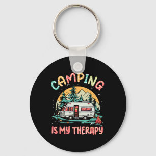 Camping Is My Therapy Campfire Summer Camp Family Key Ring