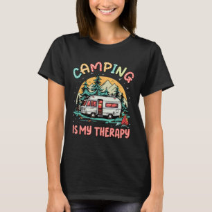 Camping Is My Therapy Campfire Summer Camp Family  T-Shirt