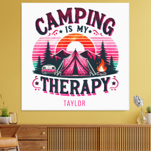 Camping Is My Therapy Canvas Print