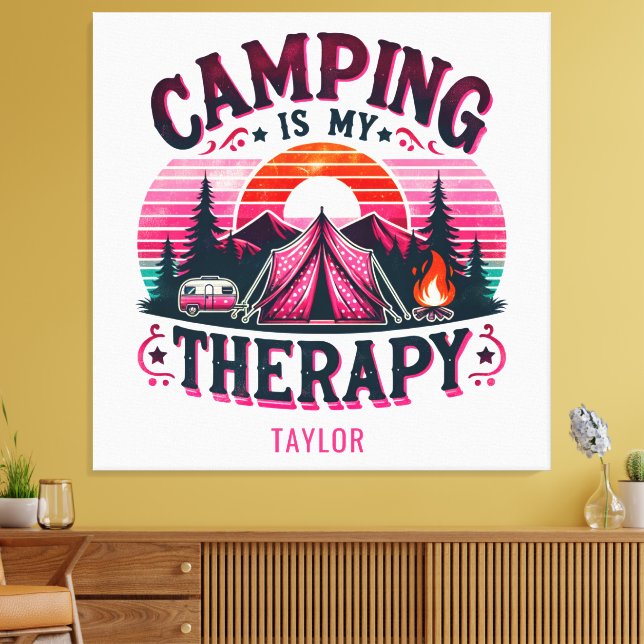 Camping Is My Therapy Canvas Print (Insitu(LivingRoom))