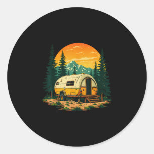 Camping is my therapy classic round sticker