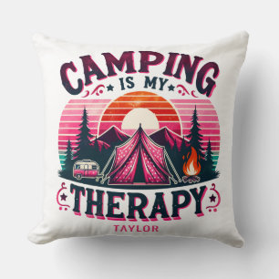 Camping Is My Therapy Cushion