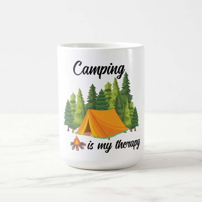 Camping is my therapy cute  coffee mug (Center)