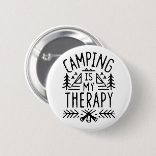 Camping is my therapy funny camper 6 cm round badge