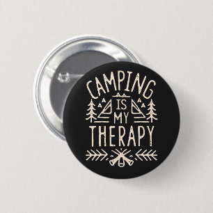 Camping is my therapy funny camper 6 cm round badge