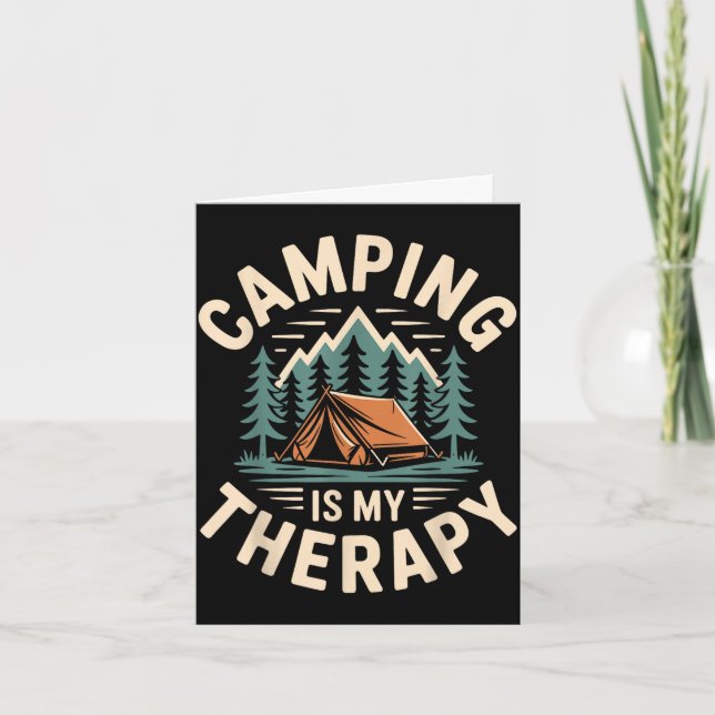 Camping is my therapy funny camper  card (Front)
