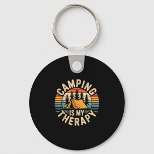 Camping is my therapy funny camper key ring