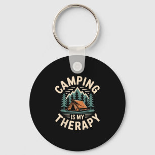 Camping is my therapy funny camper key ring