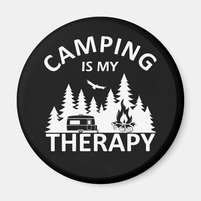 Camping is my therapy funny camper slogan magnet (Front)