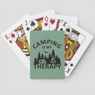 Camping is my therapy funny camper slogan playing cards