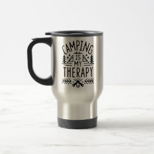 Camping is my therapy funny camper travel mug