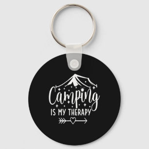 Camping Is My Therapy Funny Camping Lover  Key Ring