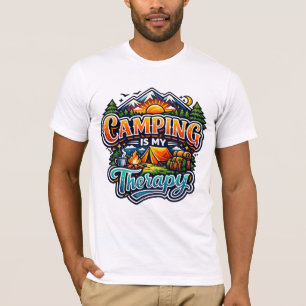 Camping Is My Therapy Funny Camping Outdoor T-Shirt