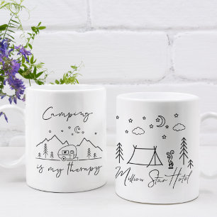 Camping is My Therapy & Million Star Hotel Quotes Coffee Mug