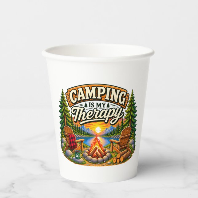 Camping is my Therapy Mug Paper Cups (Front)