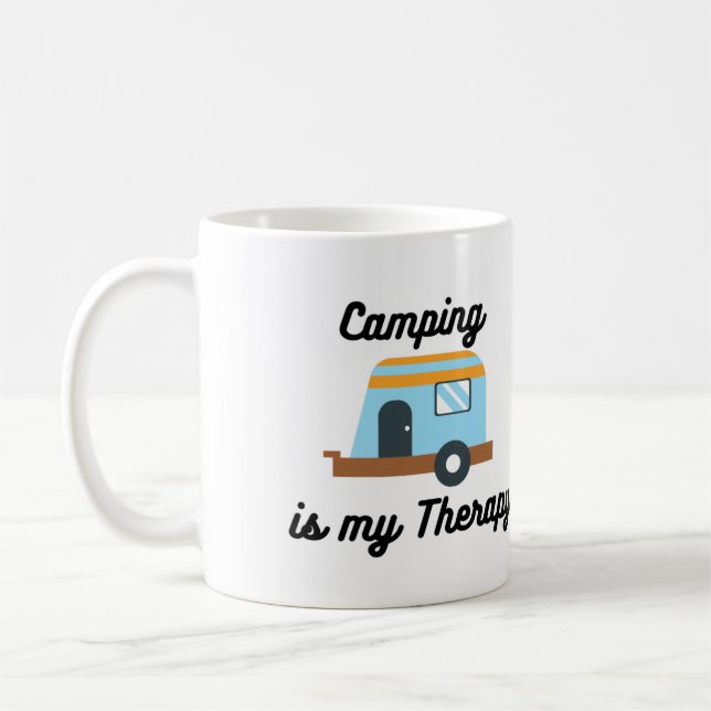 Camping is My Therapy on a Coffee Mug (Left)