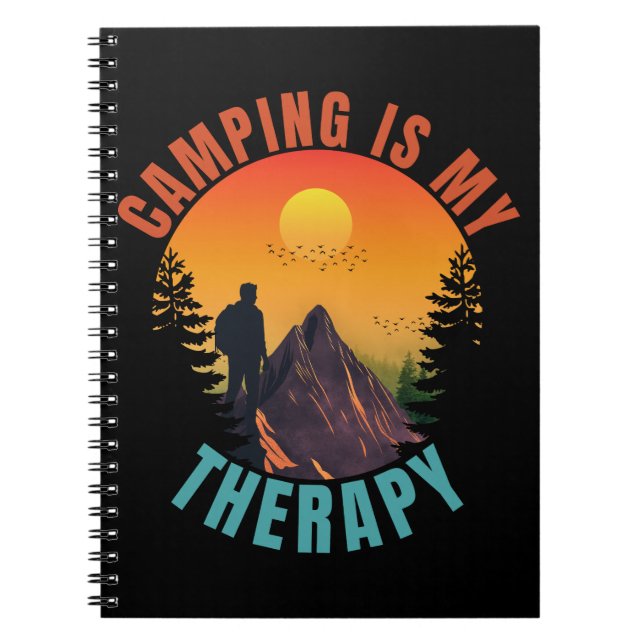 Camping is my therapy outdoor vacation gift notebook (Front)
