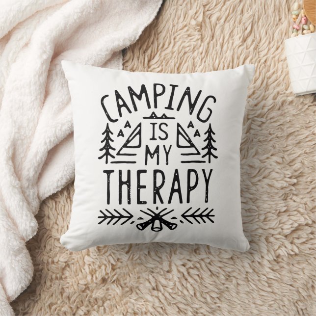 Camping is my therapy retro vintage aesthetic cushion (Blanket)