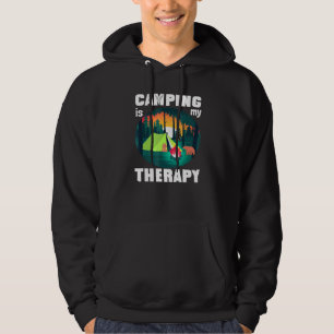 Camping Is My Therapy Rv Van Camping Saying Happy Hoodie