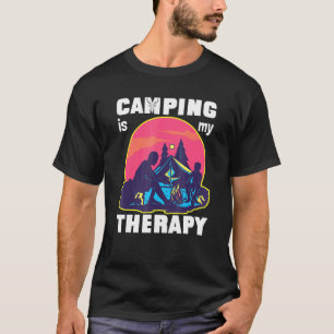 Camping Is My Therapy Rv Van Camping Saying Happy  T-Shirt