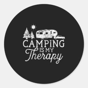 Camping Is My Therapy Shirt 5th Wheel Camper Rv Va Classic Round Sticker