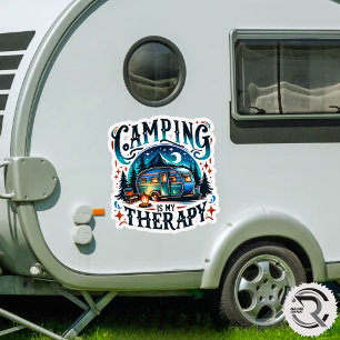 Camping Is My Therapy Sticker – Cute Camper Decal