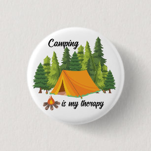 Camping is my therapy summer 3 cm round badge