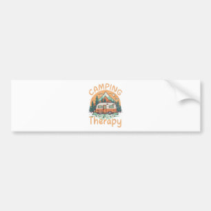 Camping Is My Therapy Summer Vacation Family Bumper Sticker