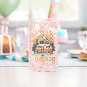 Camping Is My Therapy Summer Vacation Family Can Glass