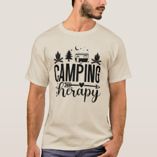Camping Is My Therapy T-Shirt Funny Outdoor Camp