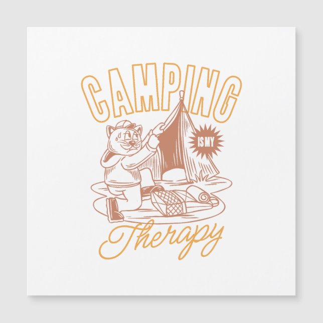Camping Is My Therapy– Vintage Cat (Front)