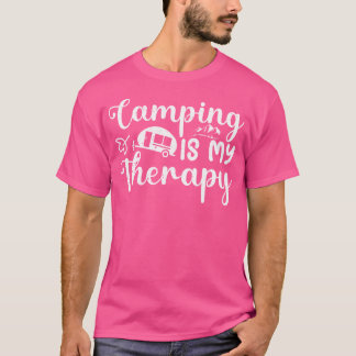 Camping Is My Therapy Vintage Outdoor Funny Camper T-Shirt