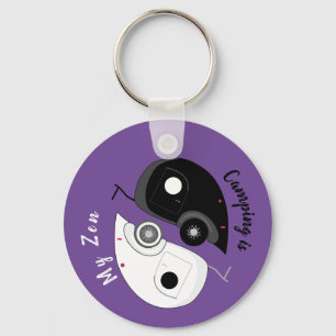 Camping is My Zen Ying Yang Teardrop Trailer Key Ring