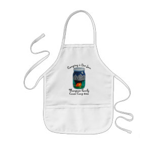 Camping is Our Jam Tent and Mountains in Jar Kids Apron