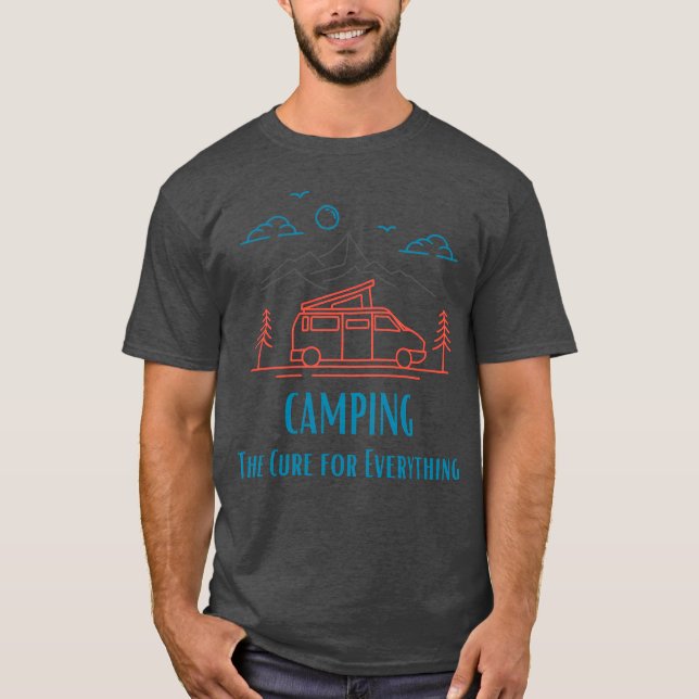 Camping is the cure for everything retro T-Shirt (Front)