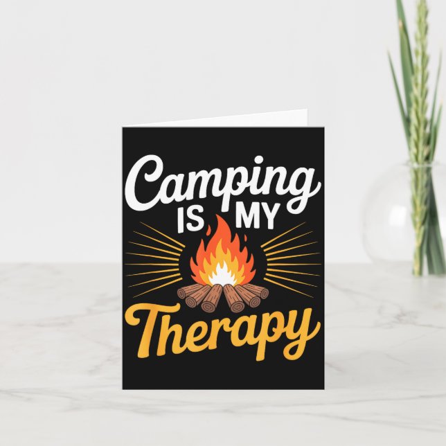 Camping is therapy camp camper outdoor adventure card (Front)