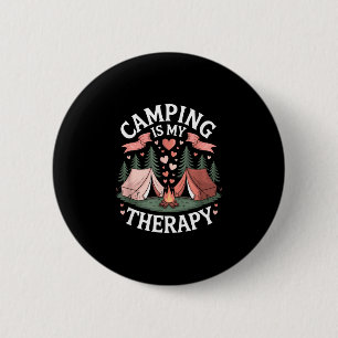Camping is therapy outdoor camp lover adventure 6 cm round badge
